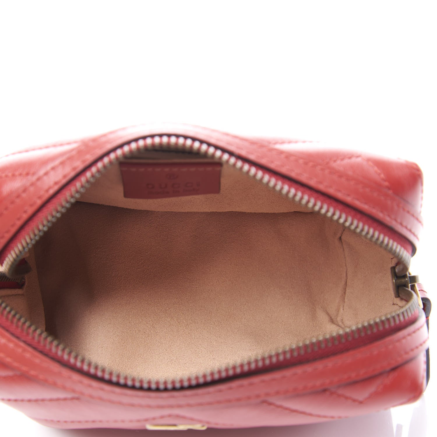 Gucci Calfskin Matelasse GG Marmont Cosmetic Case Hibiscus Red 3 of 7
