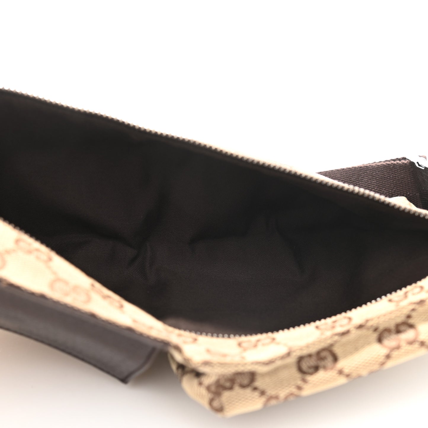 GG Monogram Double Pocket Belt Bag Dark Brown