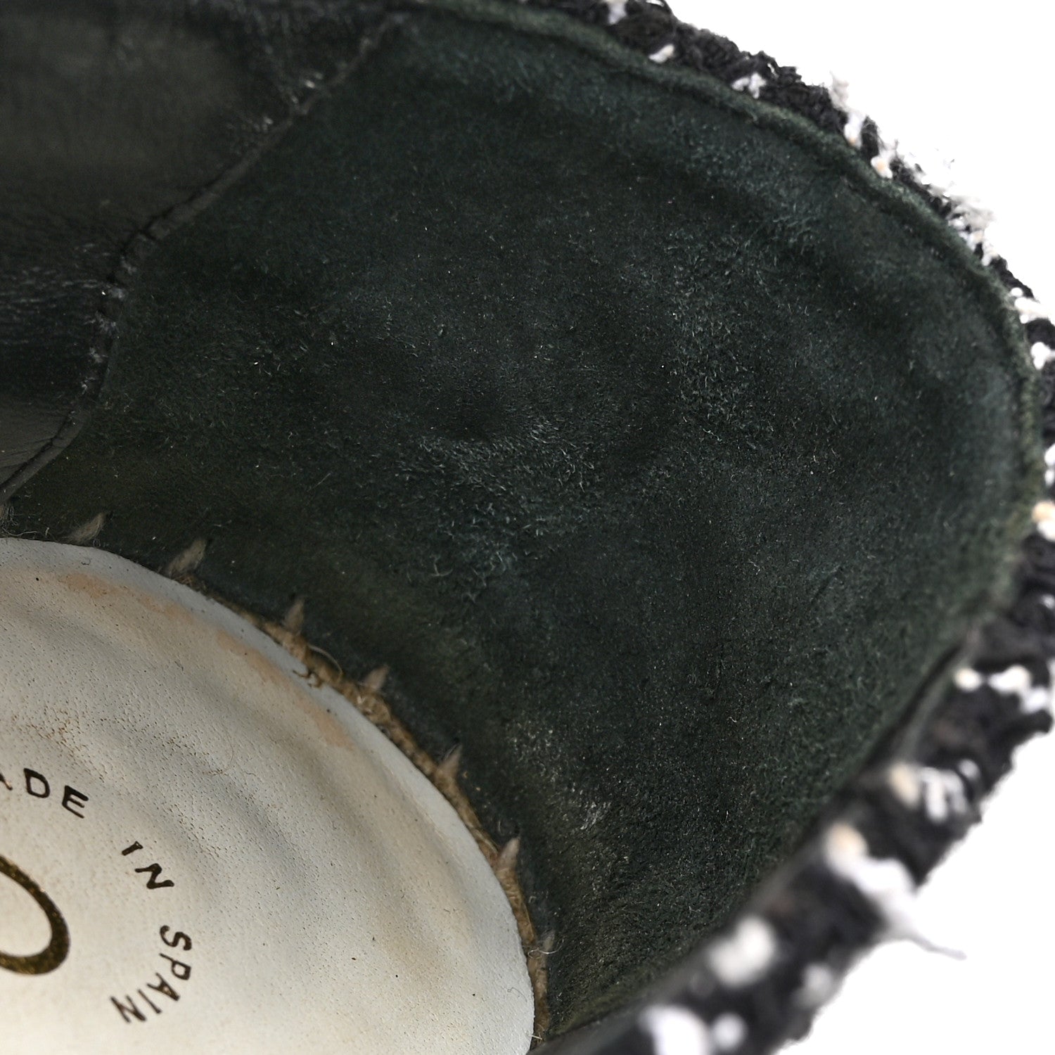 Chanel Tweed Lambskin Patent CC Espadrilles 39 Black White 9 of 10