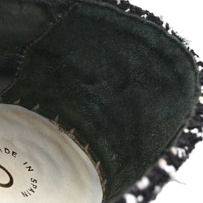 Chanel Tweed Lambskin Patent CC Espadrilles 39 Black White 9 of 10
