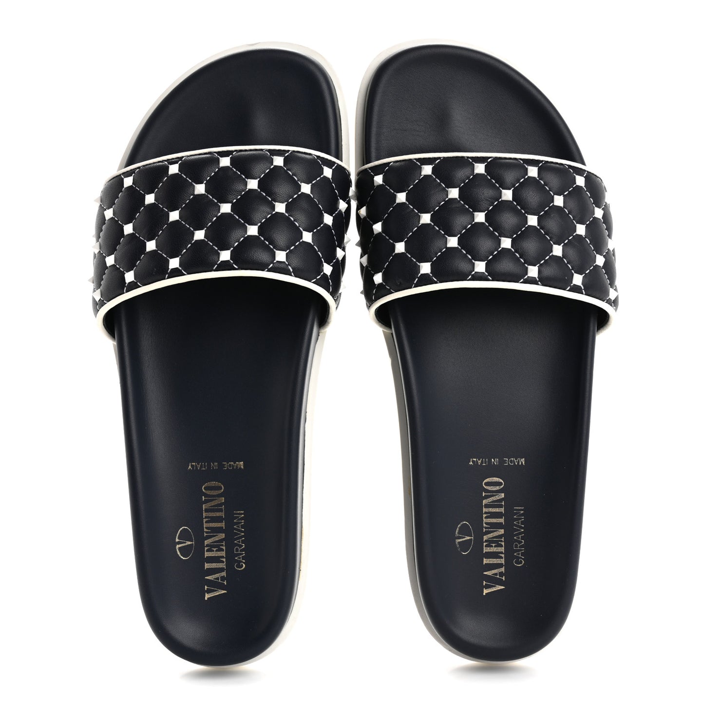 Nappa Free Rockstud Spike Pool Slide Sandals 38 Marine
