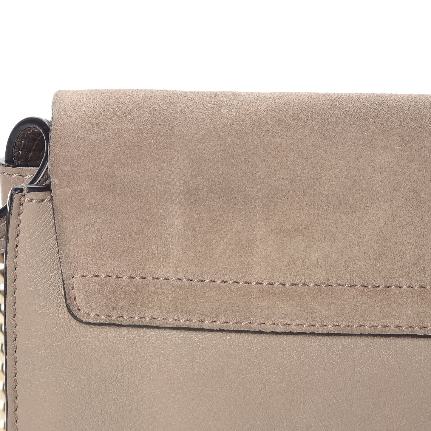 Suede Calfskin Small Faye Shoulder Bag Motty Grey