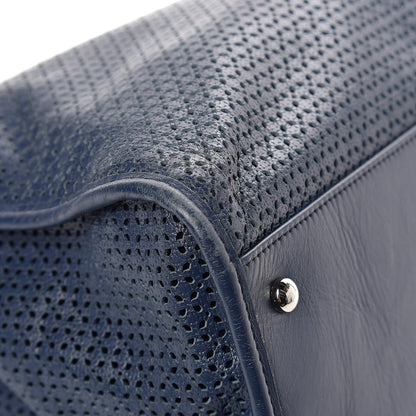 Chanel Calfskin Perforated Up In The Air Tote Dark Blue 11 of 15