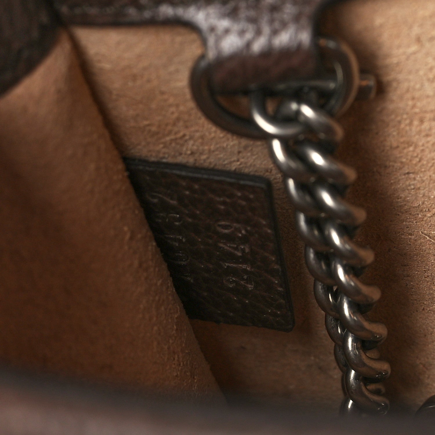 Gucci Monogram Jumbo GG Textured Dollar Calfskin Super Mini Dionysus Shoulder Bag Camel Ebony New Acero 7 of 10