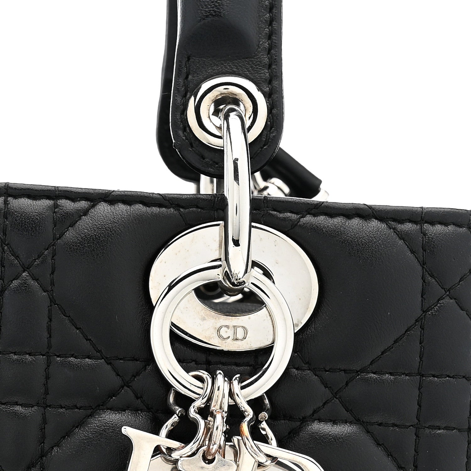 Christian Dior Lambskin Cannage Medium Lady Dior Black 14 of 25