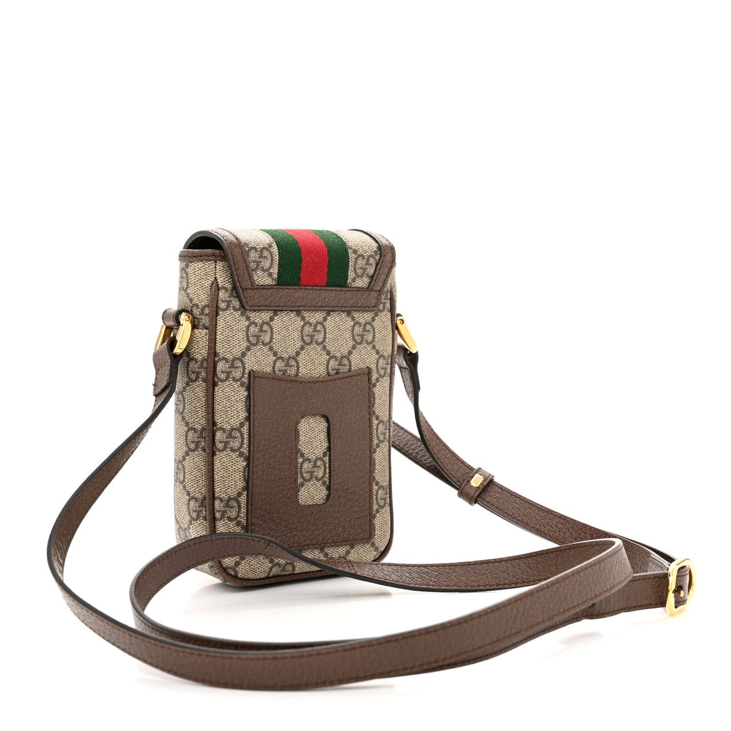 GG Supreme Monogram Web Ophidia Phone Crossbody Bag Beige New Acero