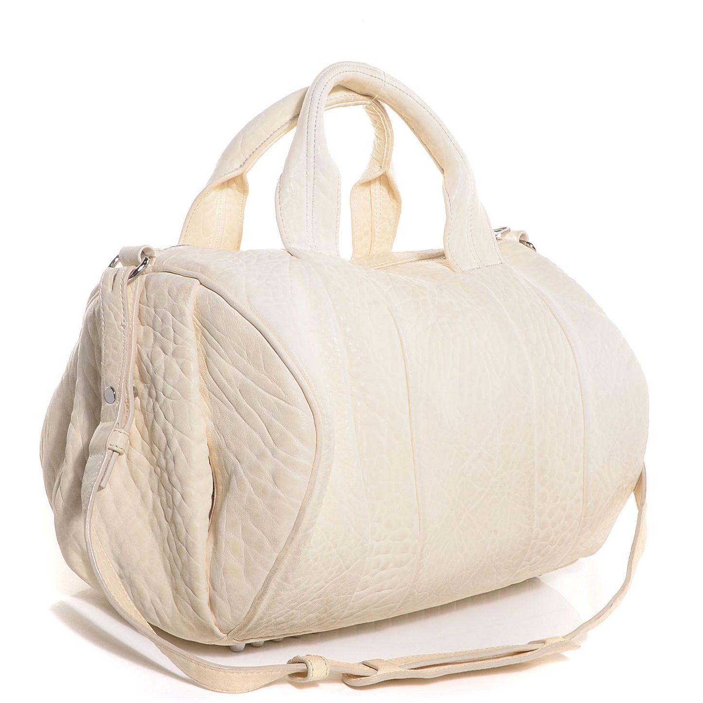 Pebbled Lambskin Rocco Bone w Rhodium Hardware