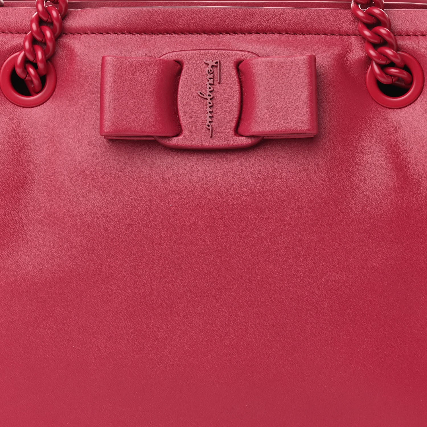 Salvatore Ferragamo Calfskin Viva Bow Tote Melagrana 7 of 9
