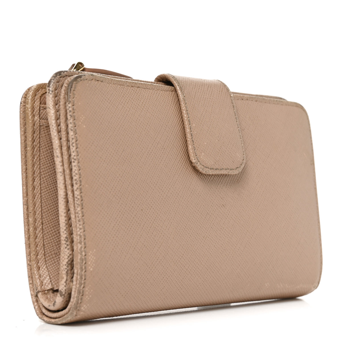 Prada Saffiano Metal Compact Zip Around Wallet Cammeo 3 of 9