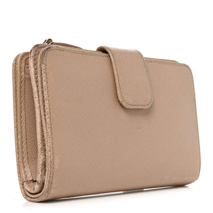 Prada Saffiano Metal Compact Zip Around Wallet Cammeo 3 of 9