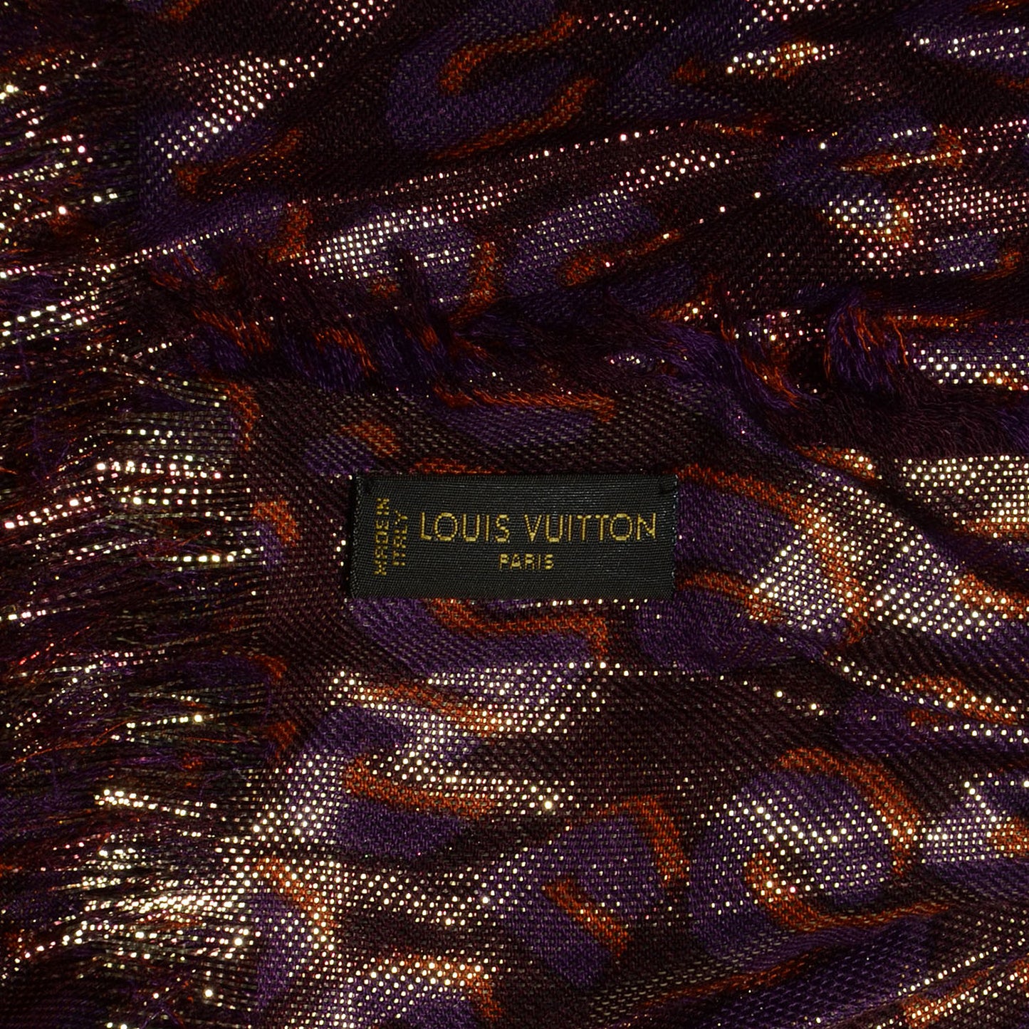 Cashmere Silk Leopard Etole Stole Disco Prune