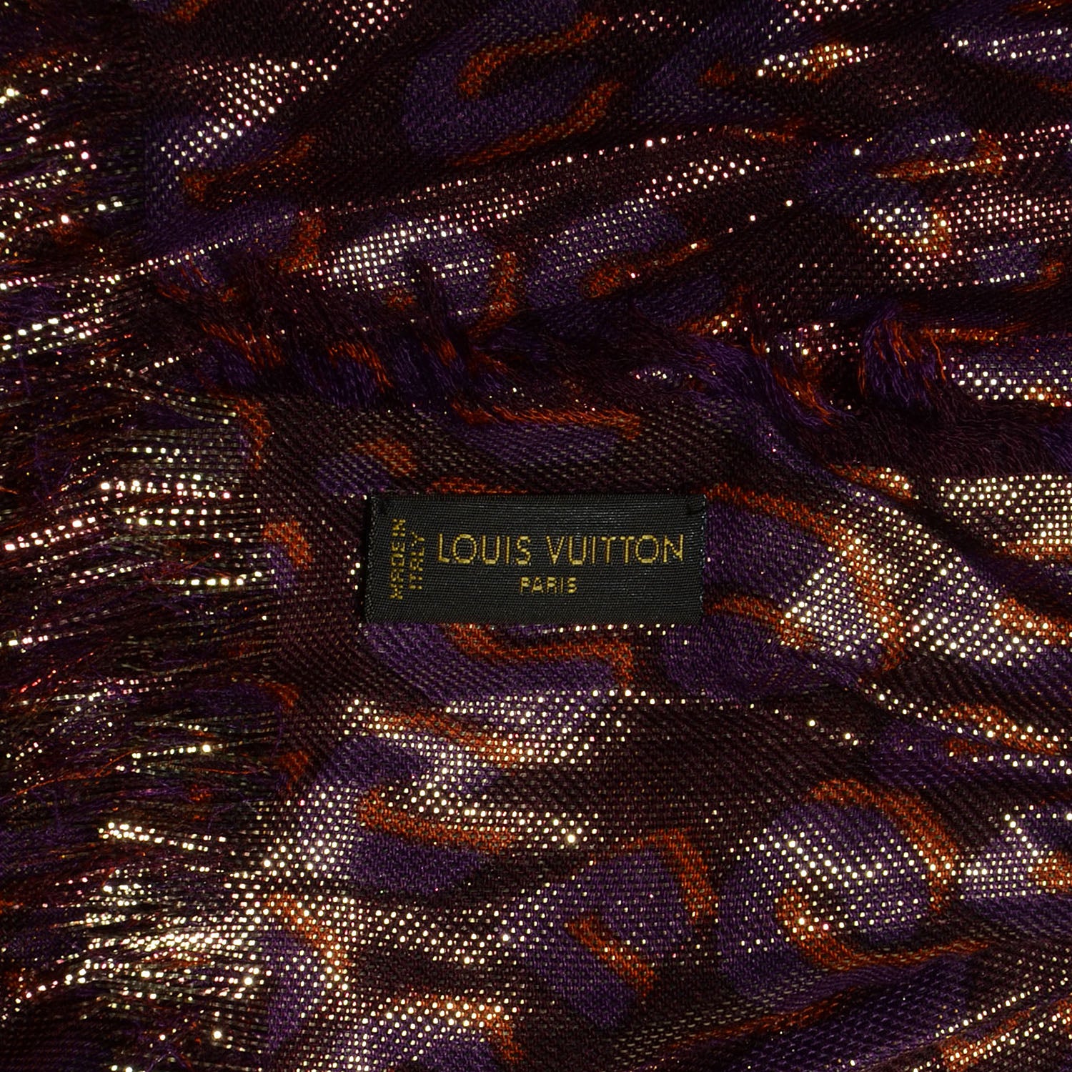 Louis Vuitton Cashmere Silk Leopard Etole Stole Disco Prune 6 of 7
