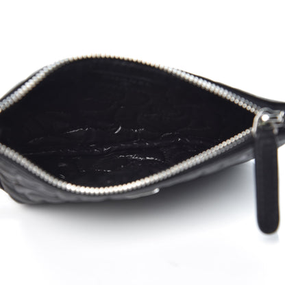 Chanel Goatskin Camellia Embossed Cosmetic Pouch Black 4 of 7