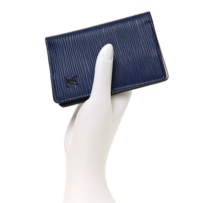 Louis Vuitton Epi Monogram Eclipse Pocket Organizer Blue Black Grey 2 of 7