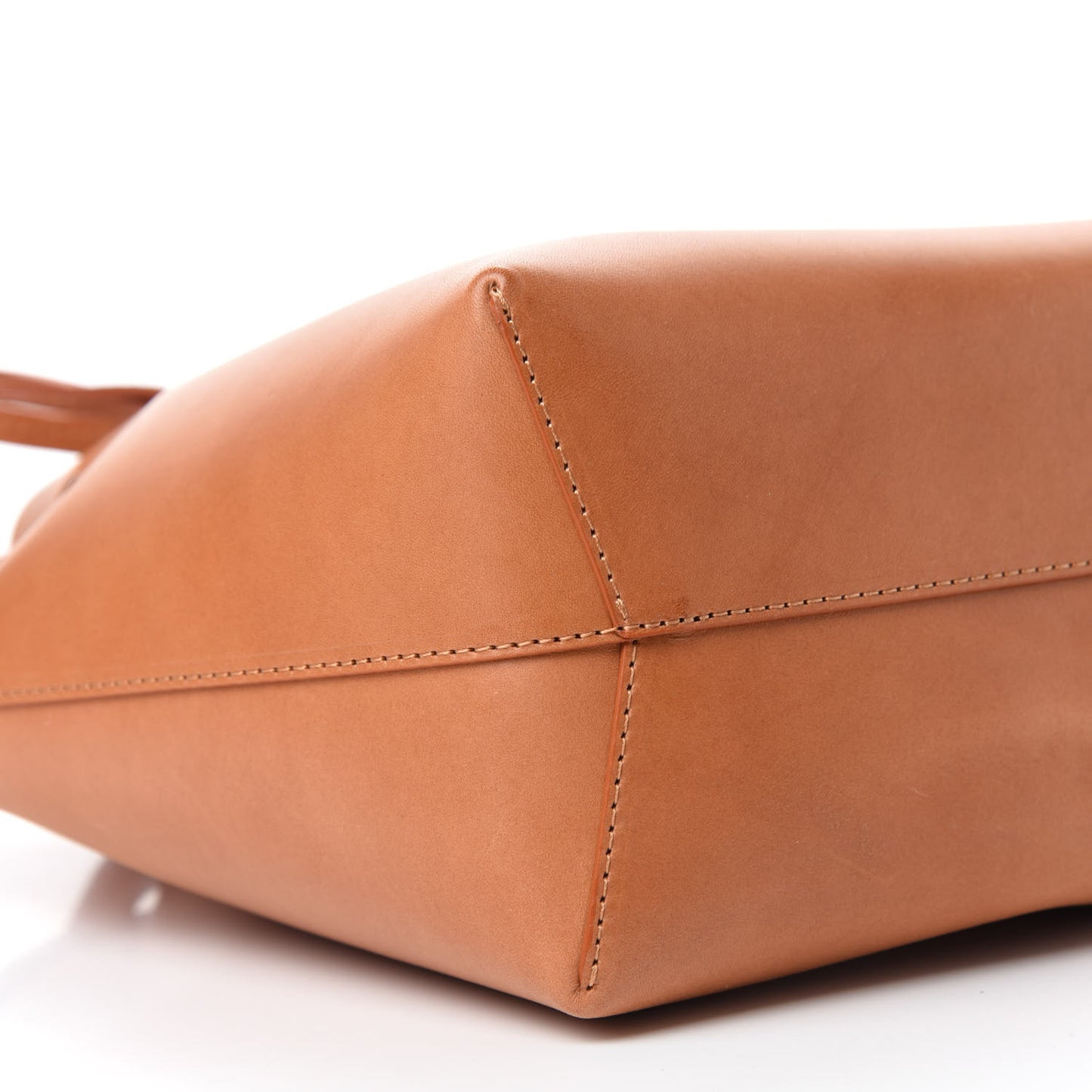 Vegetable Tanned Calfskin Mini Bucket Bag Camello Azzurro