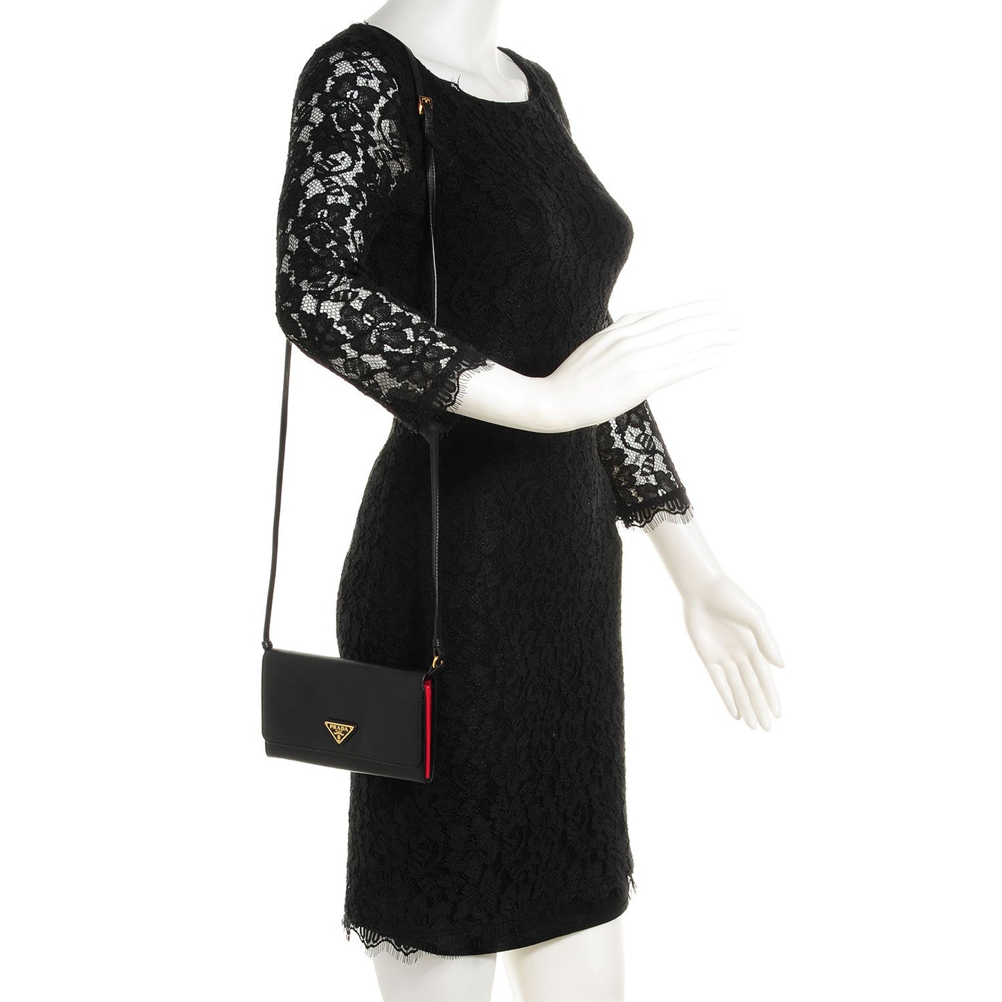 Soft Calfskin Convertible Clutch Black Fuoco