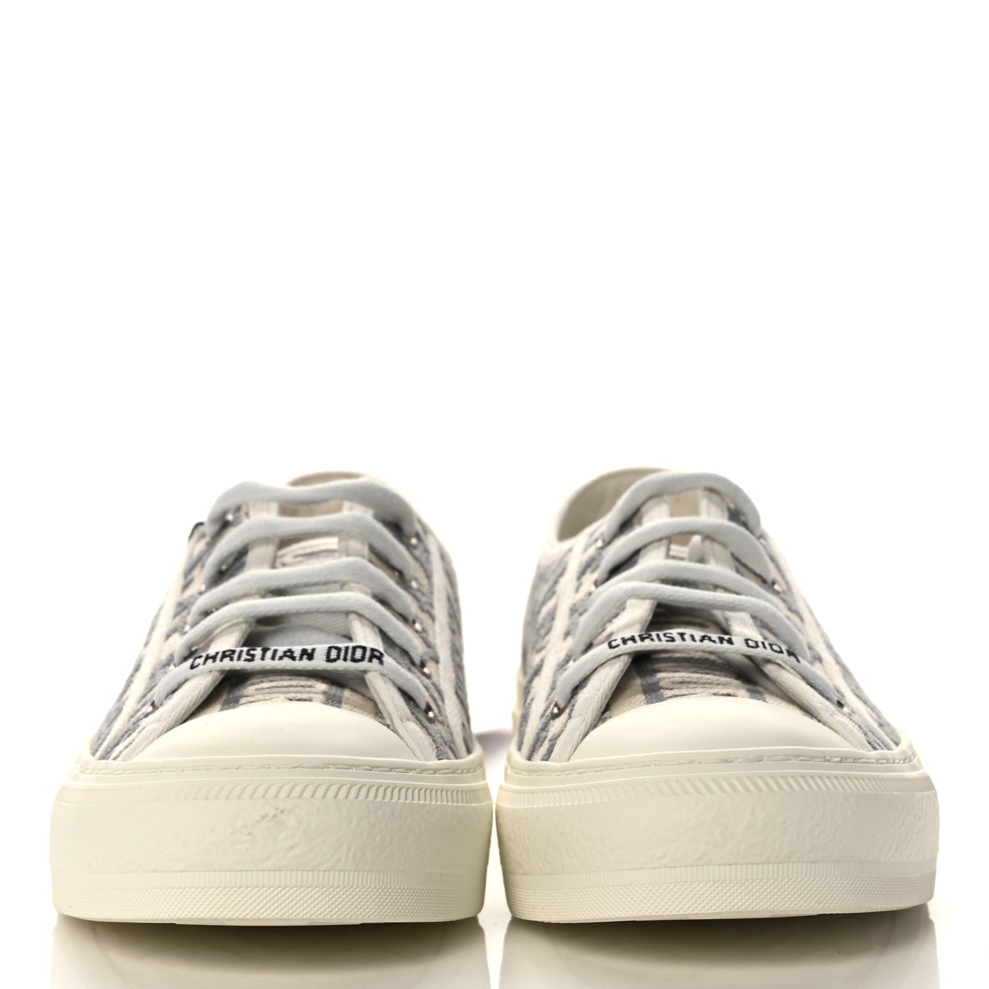 Canvas Oblique Walk'N'Dior Low Top Sneakers 37 Grey Stone