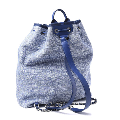 Chanel Canvas Large Deauville Backpack Blue 2 of 10