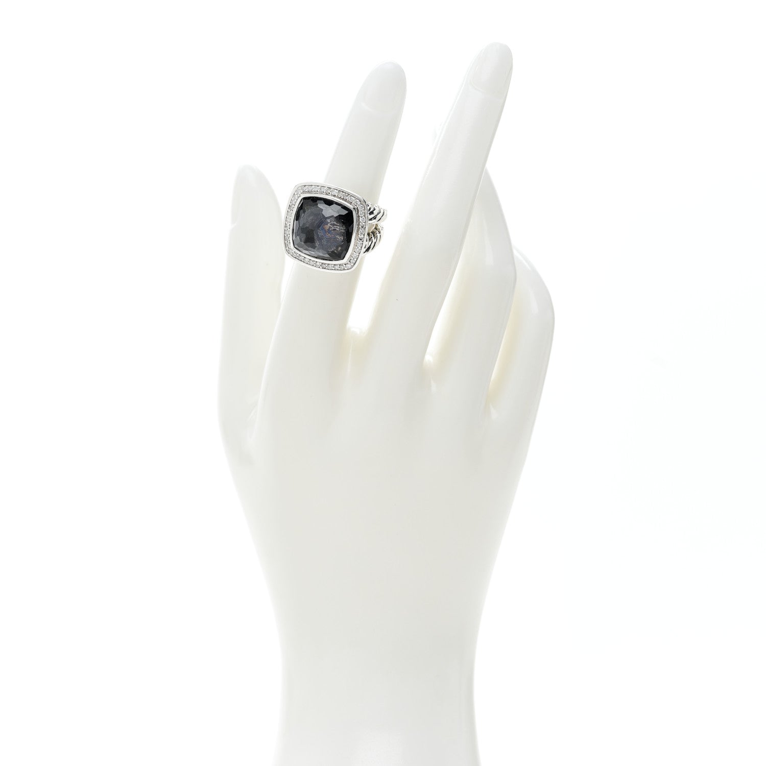David Yurman Sterling Silver Diamond Black Orchid 14mm Albion Ring 49 4.75 2 of 5