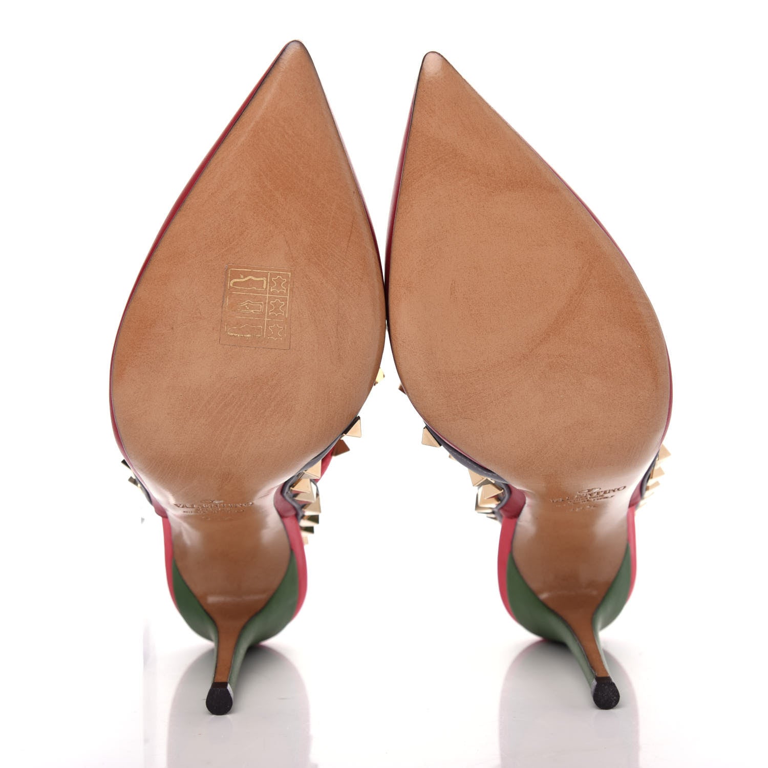 Valentino Garavani Nappa Rockstud Ankle Strap 100mm Pumps 35.5 Rosso Valentino Grey Clover Deep Rose 6 of 9
