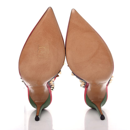 Valentino Garavani Nappa Rockstud Ankle Strap 100mm Pumps 35.5 Rosso Valentino Grey Clover Deep Rose 6 of 9