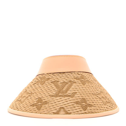 Louis Vuitton Calfskin Raffia Monogram Strawgram Visor Natural 3 of 10