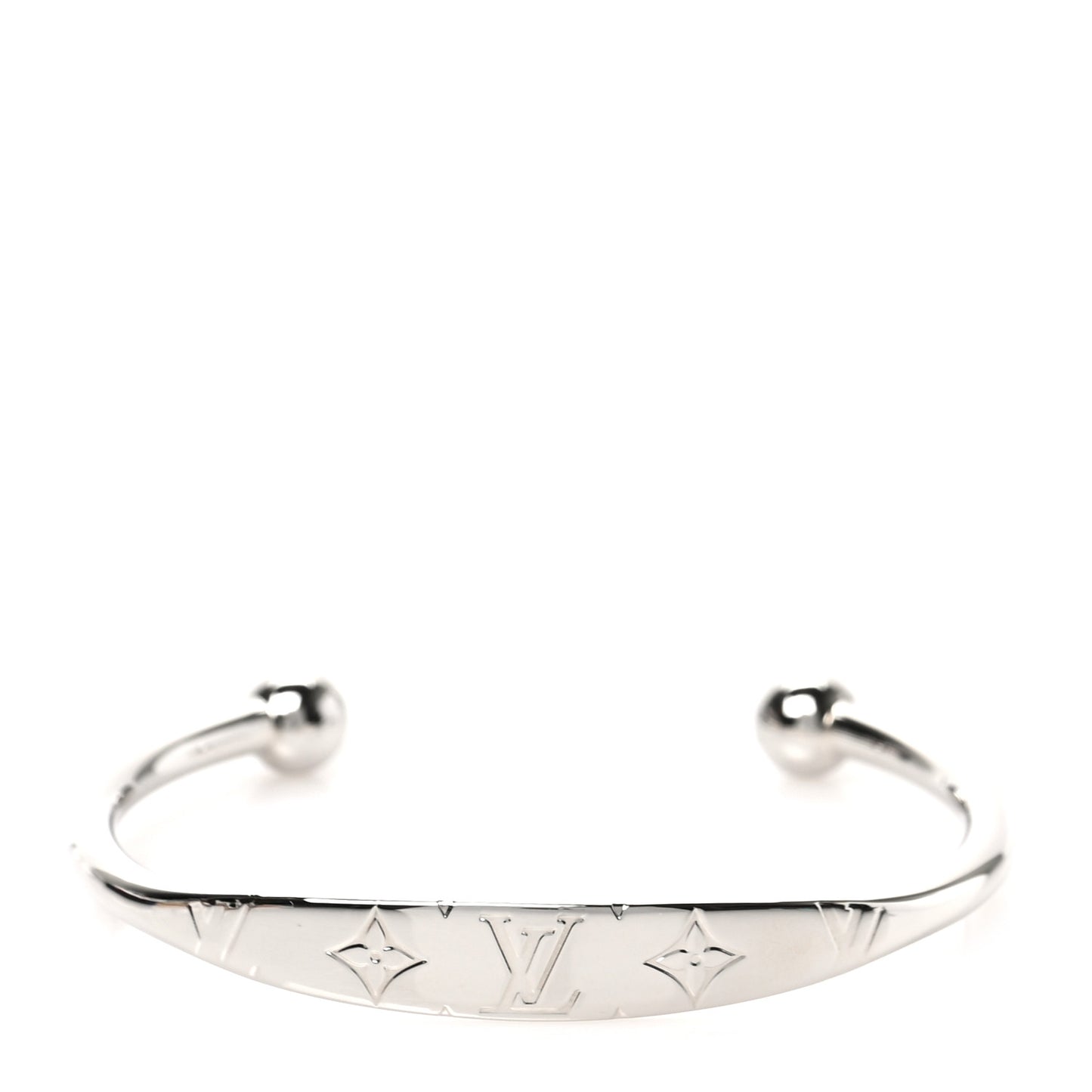 Brass Monogram Jonc Cuff M Silver