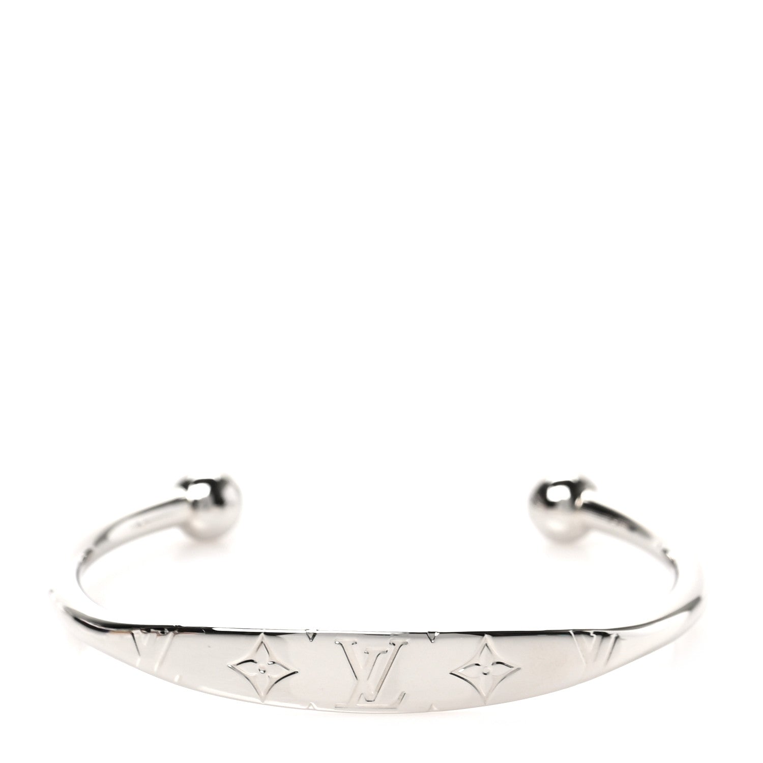 Louis Vuitton Brass Monogram Jonc Cuff M Silver 1 of 4