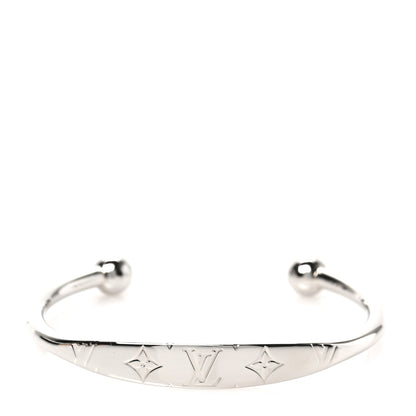 Louis Vuitton Brass Monogram Jonc Cuff M Silver 1 of 4