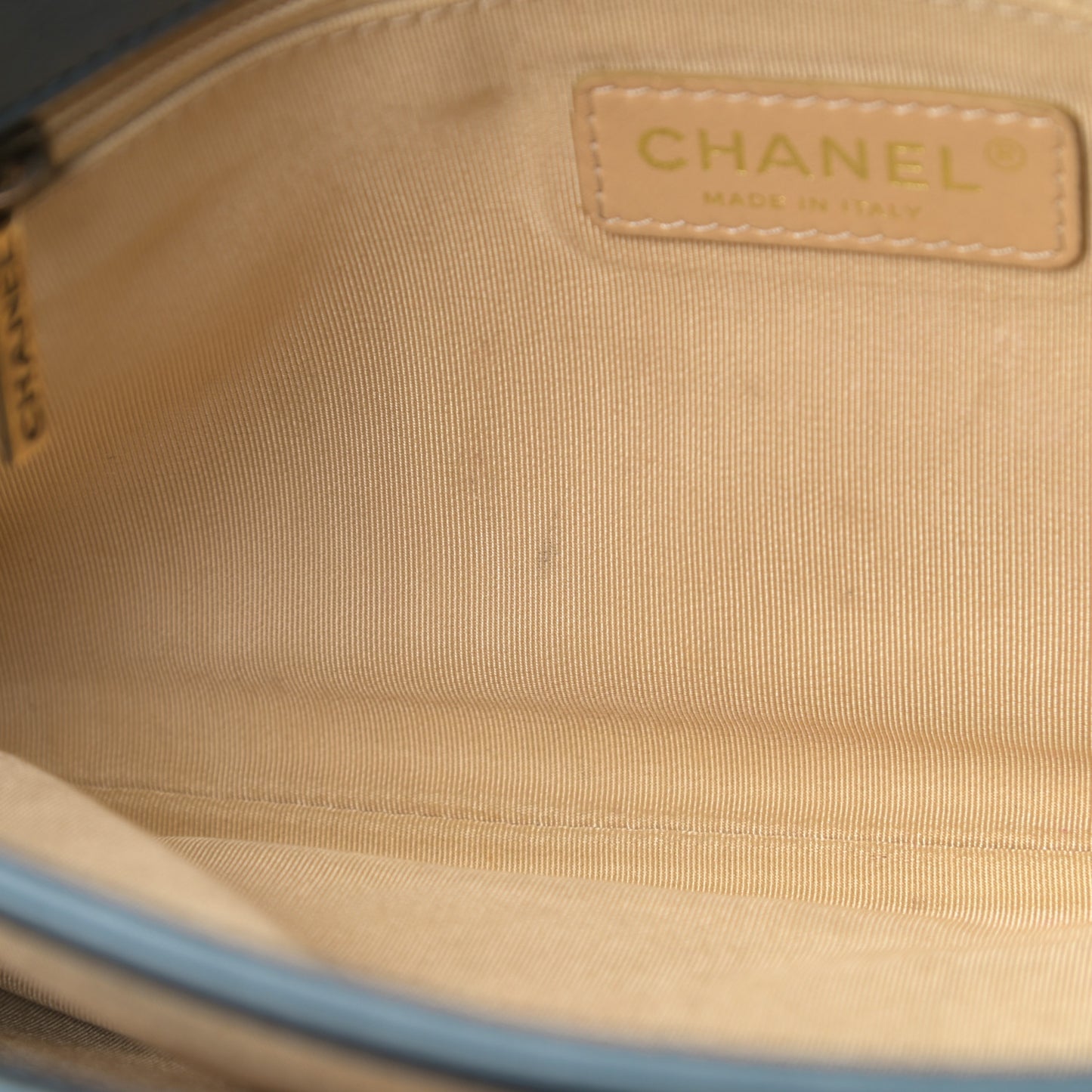 Calfskin Quilted Medium CC Crown Flap Blue