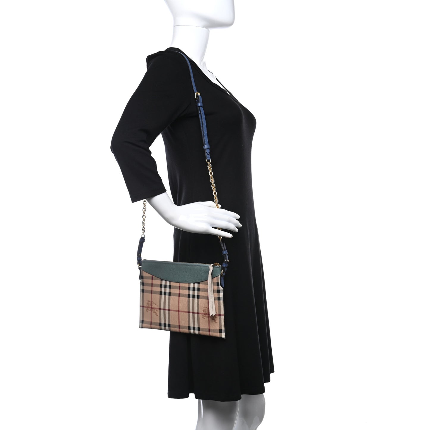 Haymarket Check Derby Peyton Crossbody Clutch Bag Eucalyptus Green