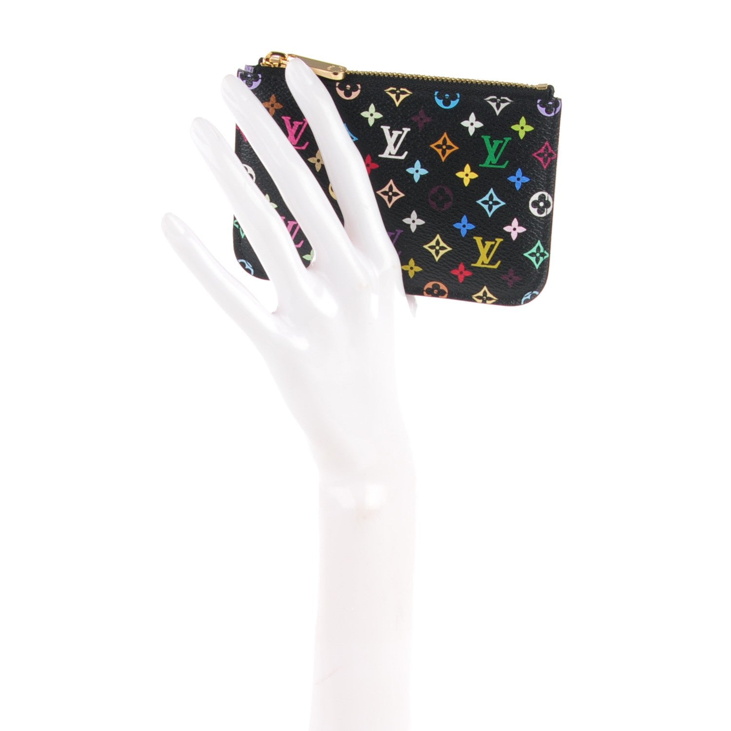 Louis Vuitton Monogram Multicolor Key Pouch Black Violet 2 of 7