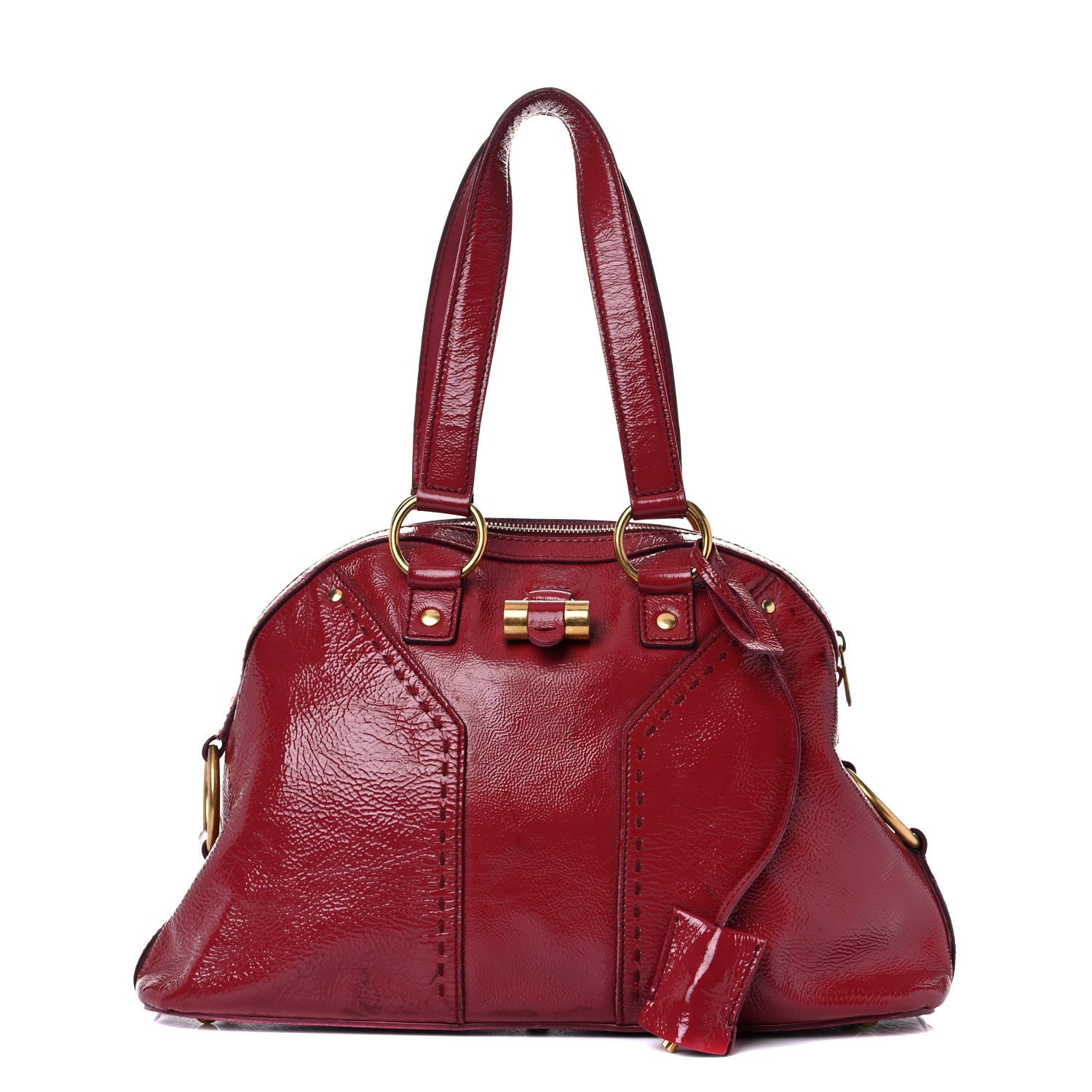 Saint Laurent Patent Calfskin Medium Muse Red 1 of 32