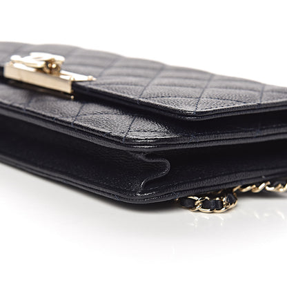 Chanel Caviar Quilted Golden Class Wallet On Chain WOC Navy 10 of 12