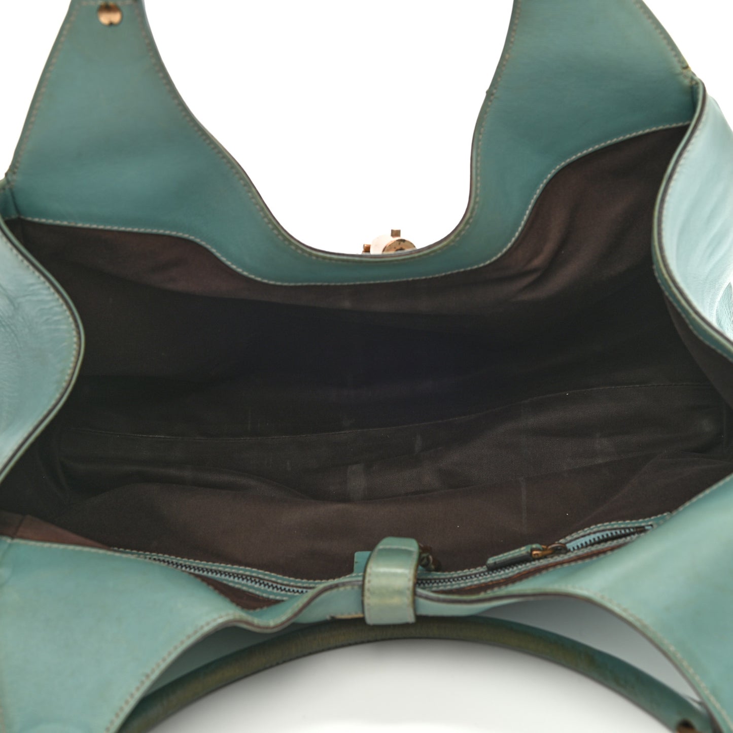 Calfskin Monogram Web Bardot Turquoise