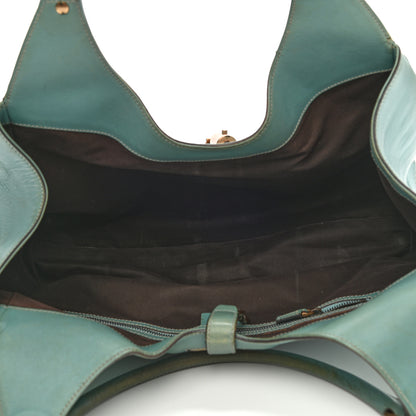 Gucci Calfskin Monogram Web Bardot Turquoise 4 of 19