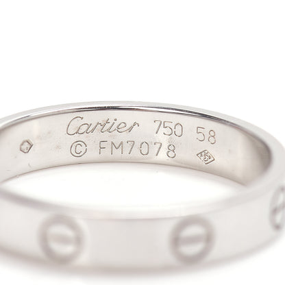 Cartier 18K White Gold 3.5mm LOVE Wedding Band Ring 58 8.25 4 of 4