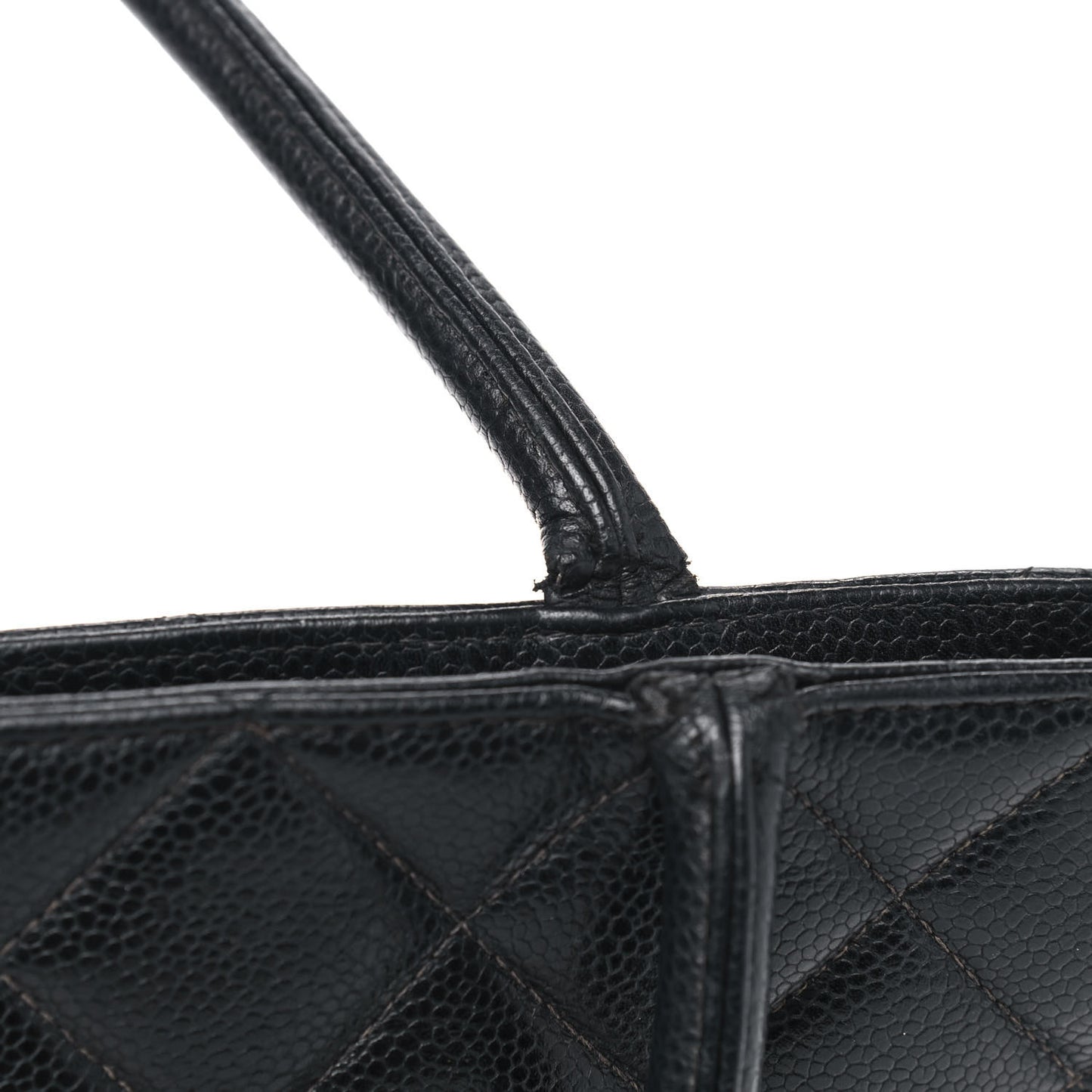 Caviar Quilted Medallion Tote Black