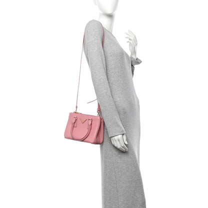 Prada Saffiano Mini Galleria Double Zip Tote Petalo 2 of 14