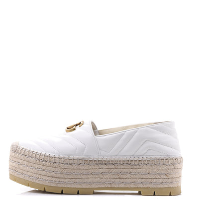Gucci Nappa Matelasse GG Marmont Platform Espadrilles 39 Great White 1 of 9