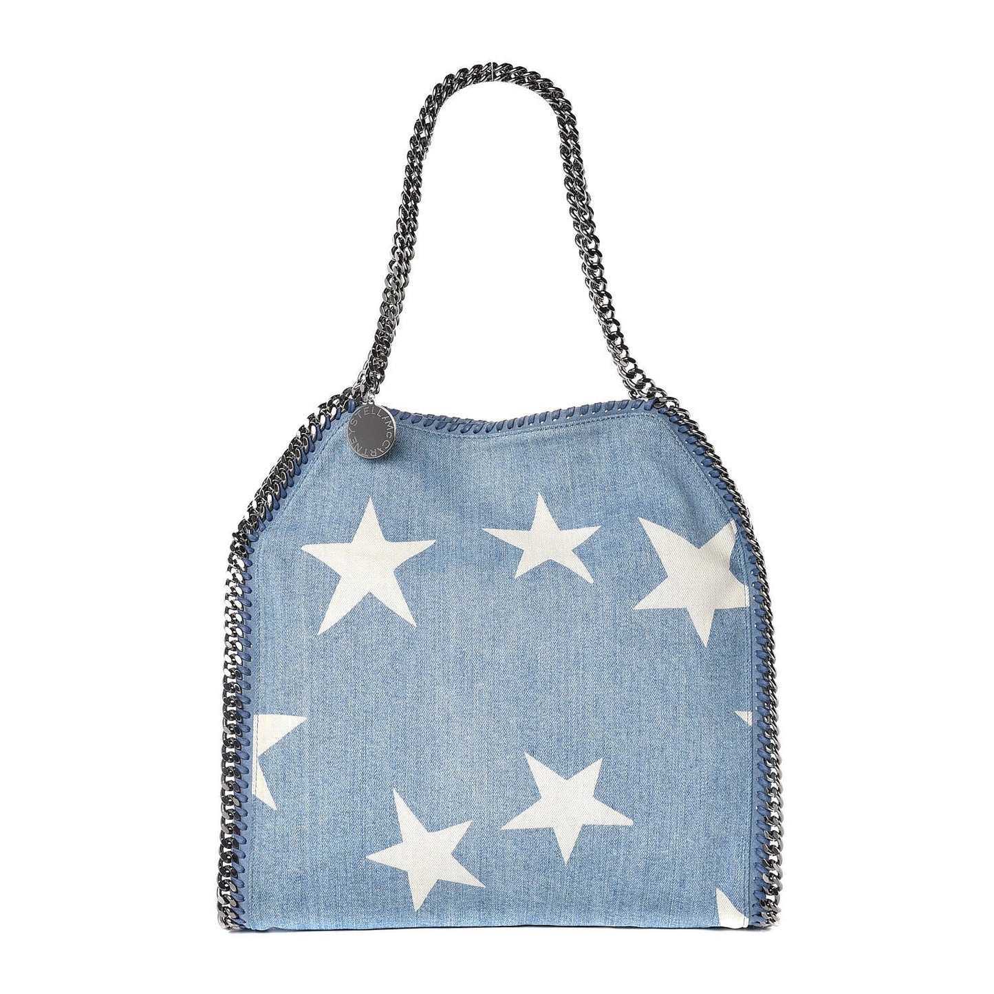 Denim Star Small Falabella Tote Blue