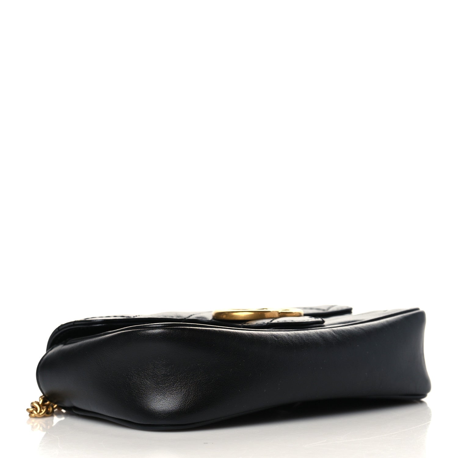 Gucci Calfskin Matelasse Super Mini GG Marmont Shoulder Bag Black 4 of 6