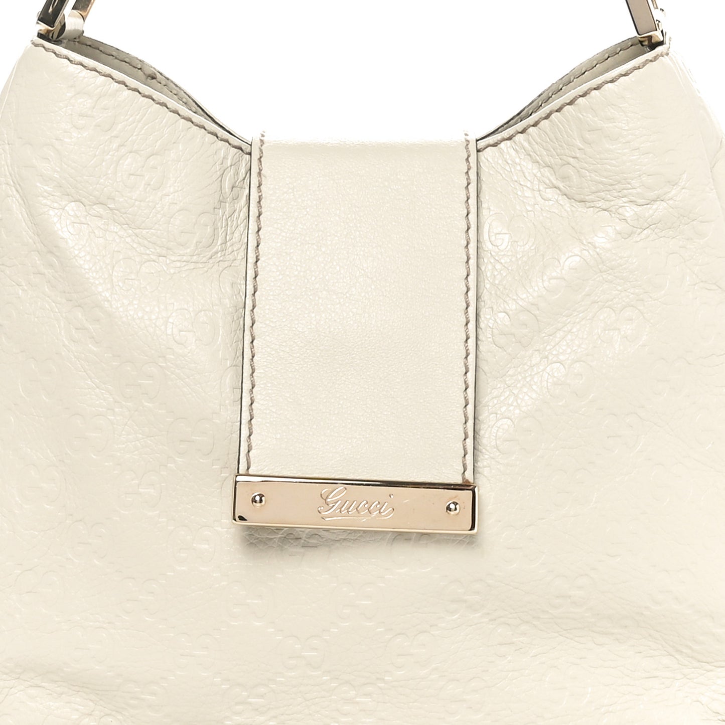 Guccissima Medium New Ladies Web Hobo White