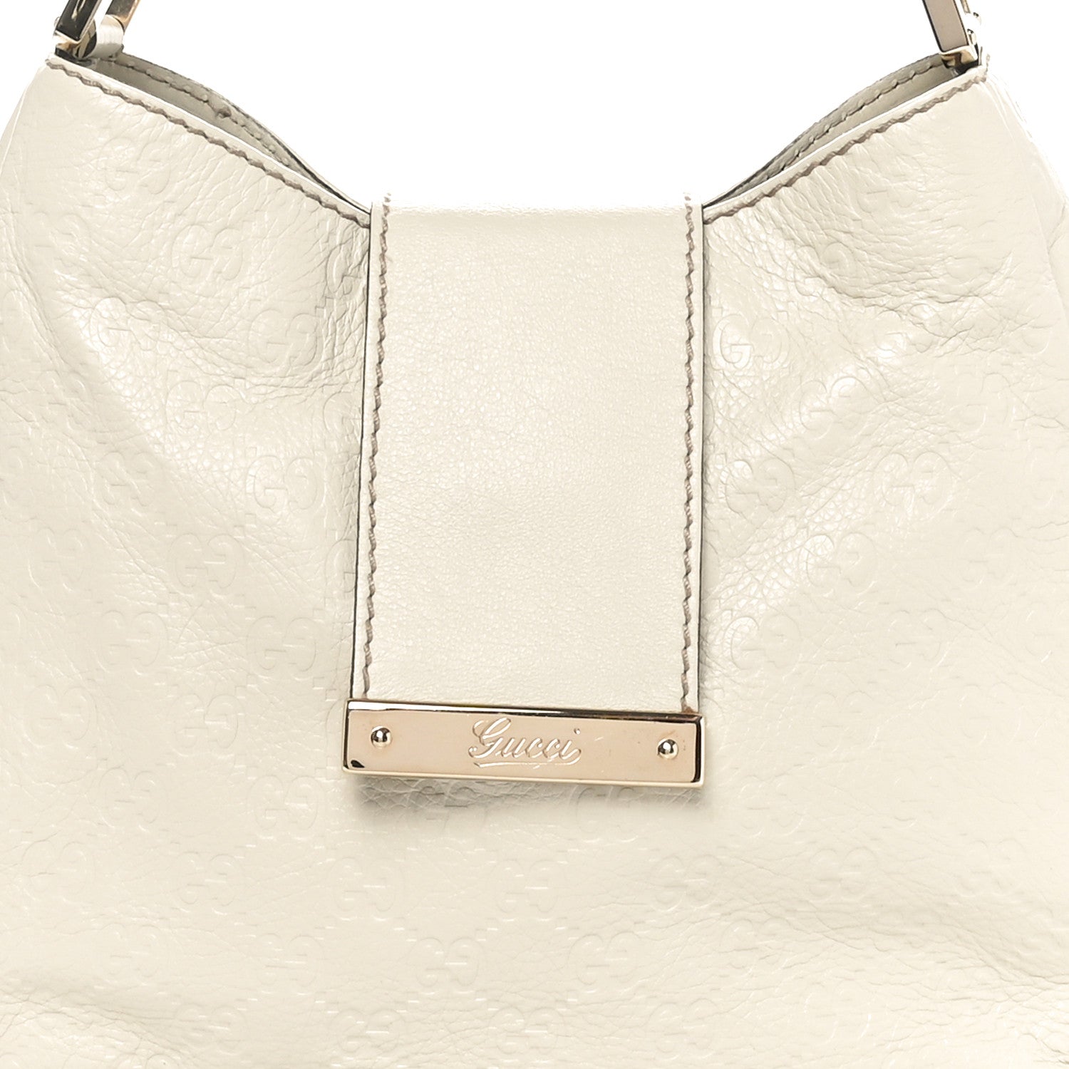 Gucci Guccissima Medium New Ladies Web Hobo White 8 of 10