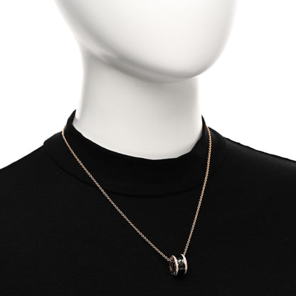 Bulgari 18K Rose Gold Black Ceramic Diamond B.Zero1 Pendant Necklace 2 of 5