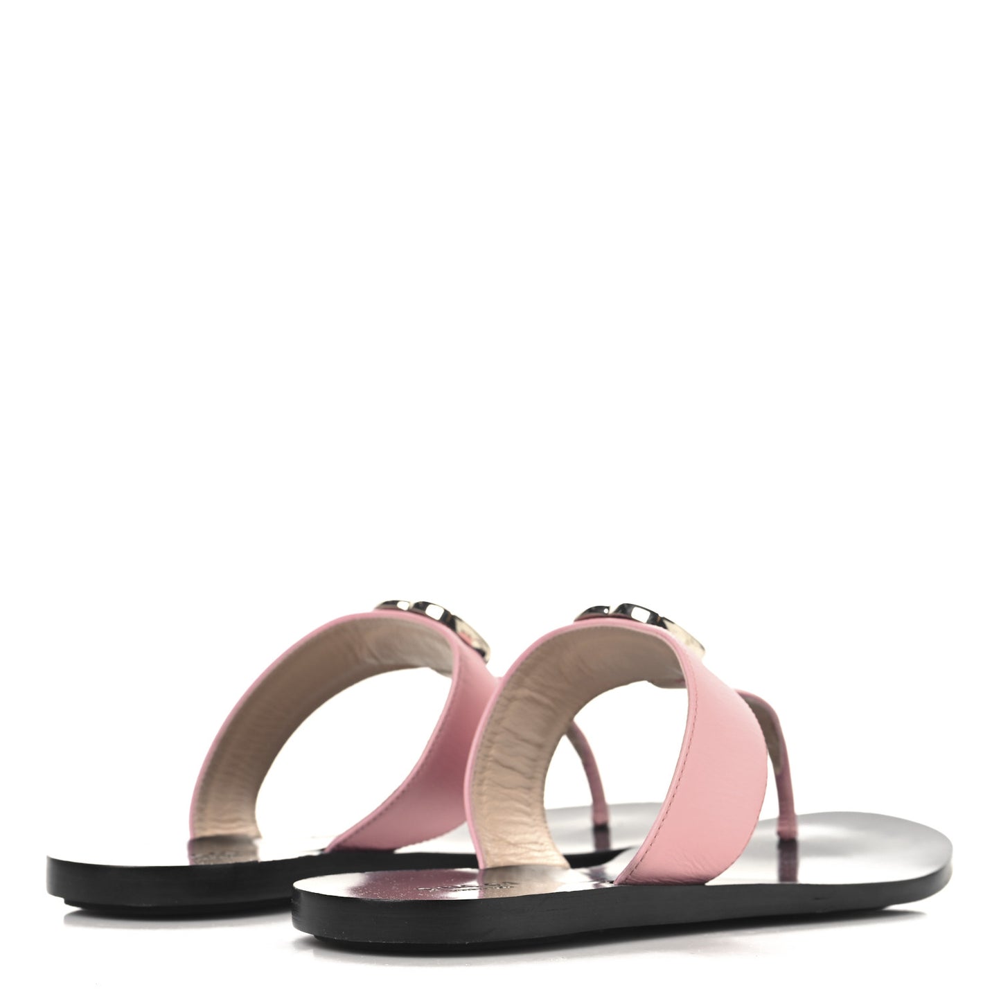 Calfskin GG Marmont Thong Sandals 37 Perfect Pink
