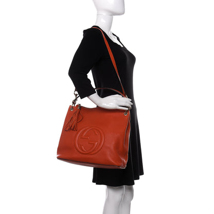 Gucci Pebbled Calfskin Large Soho Hobo Sun Orange 2 of 12