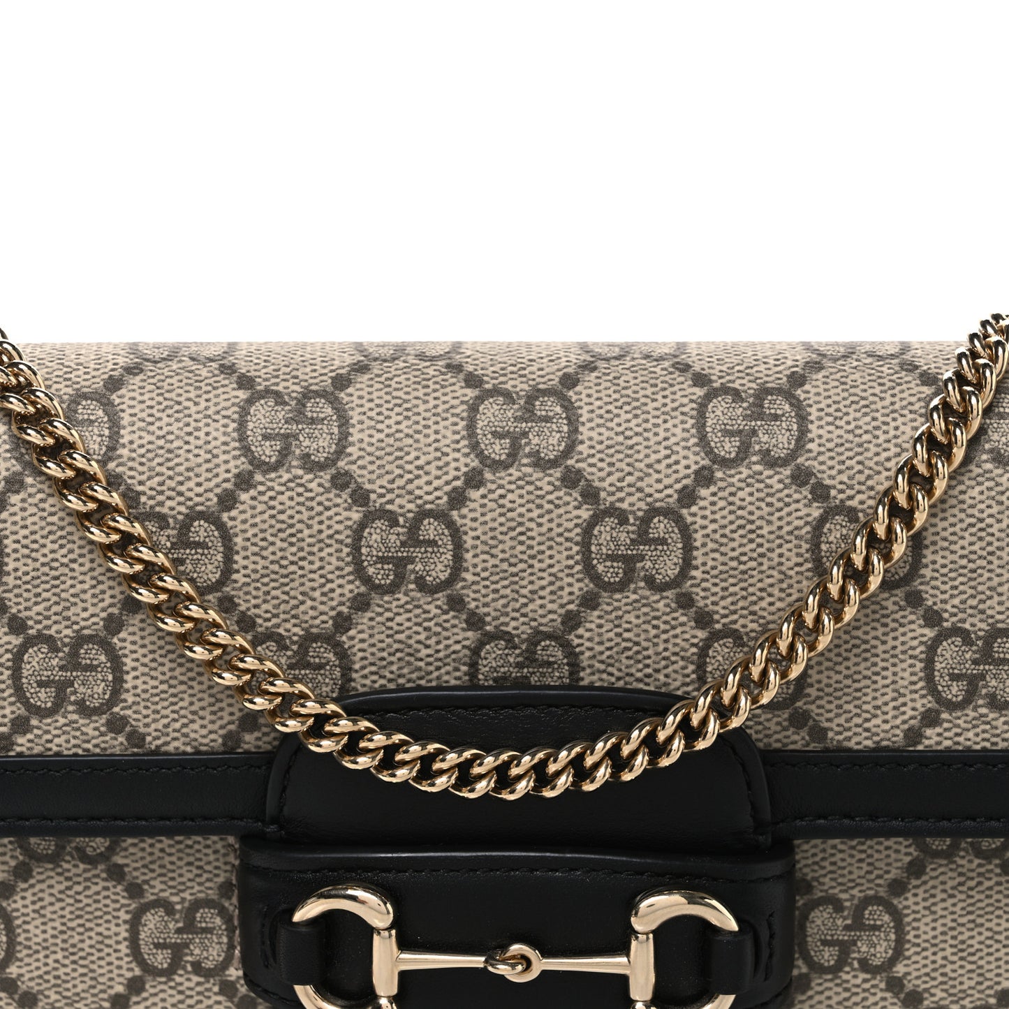 GG Supreme Monogram Azalea Calfskin Horsebit 1955 Mini Bag Beige Black