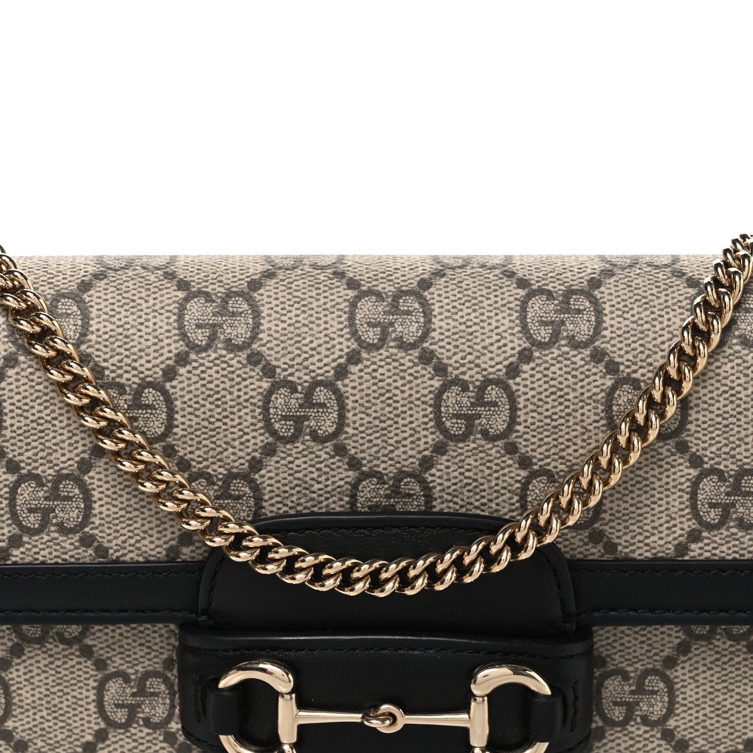 Gucci GG Supreme Monogram Azalea Calfskin Horsebit 1955 Mini Bag Beige Black 8 of 10