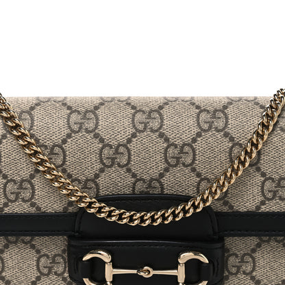 Gucci GG Supreme Monogram Azalea Calfskin Horsebit 1955 Mini Bag Beige Black 8 of 10